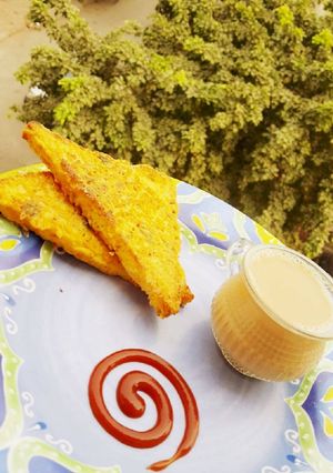 A picture of Non fried bread pakoda.