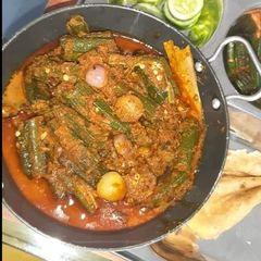 A picture of Dahi Bhindi masala gravy.