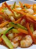 Wok de langostinos