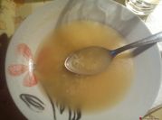 A picture of soup broth