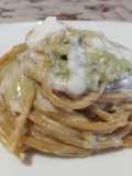 Spaghetti Integrali con Gorgonzola, Pesto, Cacio e Pepe