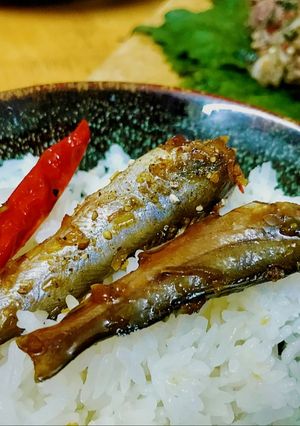Hình của món Cá Lăng kho tiêu.