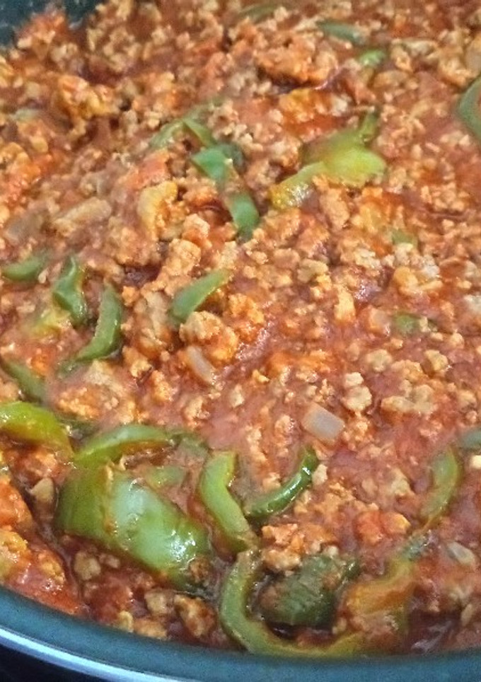 Una foto de Carne picada con tomate