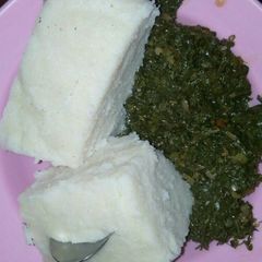 A picture of Ugali-cabbage.
