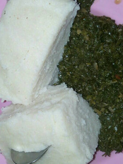 A picture of Ugali-cabbage.