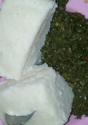 A picture of Ugali-cabbage.