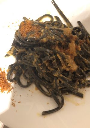 A picture of Uni bottarga pasta.