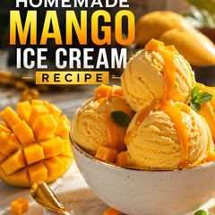 A picture of Professional Homemade Mango Ice Cream Recipe | Creamy Business-Style Ice Cream at Home.