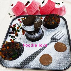 Dark chocolate Oreo fudge muffin A picture of Dark chocolate Oreo fudge muffin.