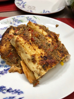 Una foto de Canelones de pollo en masa de panqueques