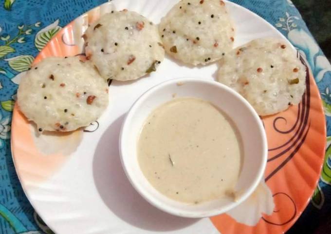 Recipe of Jamie Oliver Sabudana/Sago Idli with Peanut Chutney