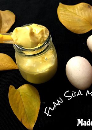 Hình của món Flan sữa mẹ phô mai.