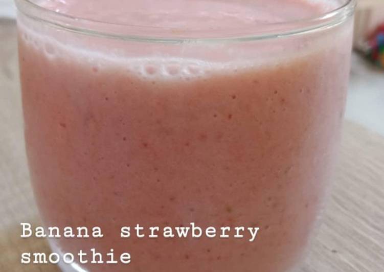 Cara Gampang Membuat Banana strawberry smoothie yang Sempurna
