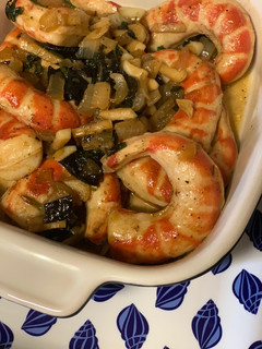 Una foto de Gambas veganas a la marinera