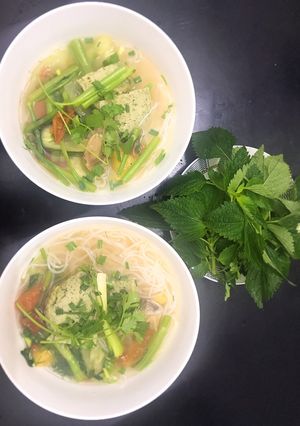 Hình của món Bún cá thác lác thì là.
