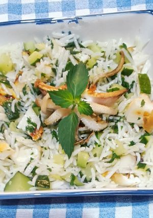 Foto di Riso basmati con seppia arrostita zucchine e menta