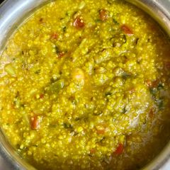 Gluten-free Pongal { Jawar + Moong + Rice } A picture of Gluten-free Pongal { Jawar + Moong + Rice }.