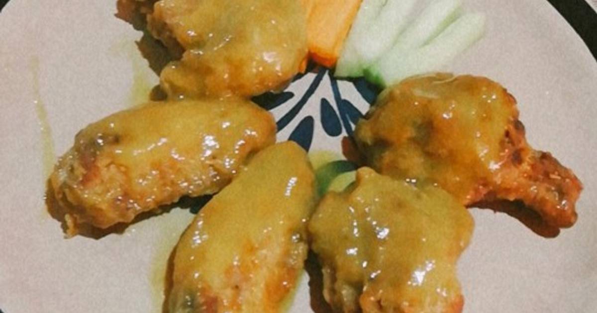 Alitas de pollo en salsa habanero con mango. #Freir1 Receta de Bianni Ortiz  Fuentes- Cookpad