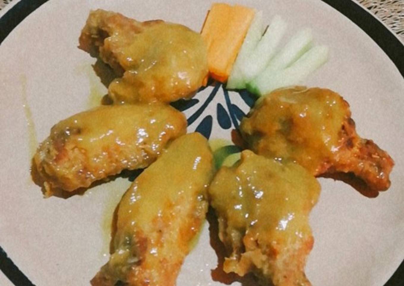 Alitas de pollo en salsa habanero con mango. #Freir1