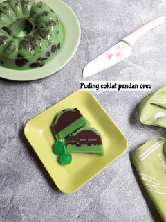 Foto resep Puding coklat pandan oreo