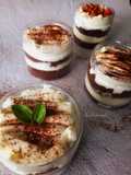 Tiramisu desert in jar