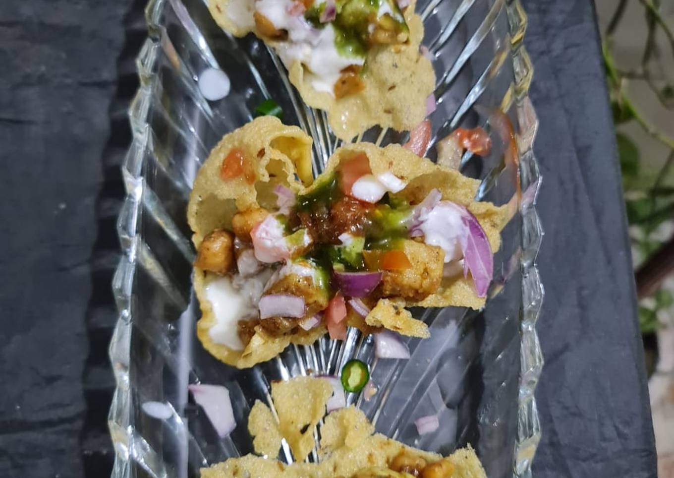 One bite Papar tandoori chaat recipe