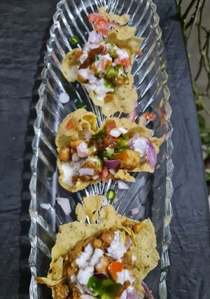 A picture of One bite Papar tandoori chaat recipe.
