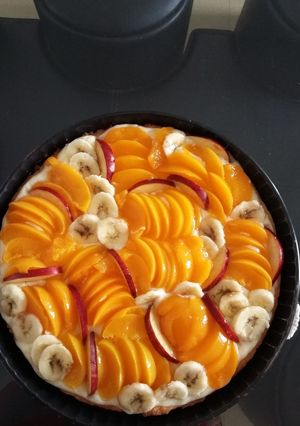 Une photo de Tarte aux peches et bananes