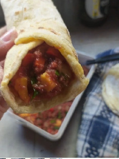 Una foto de Tacos con corned beef