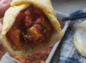 Una foto de Tacos con corned beef