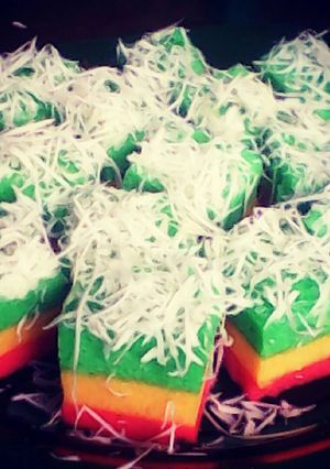Foto resep Rainbow cake kukus simple