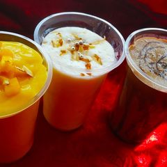 A picture of Punjabi lassi - 3 types.
