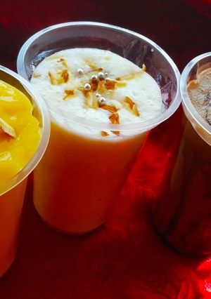A picture of Punjabi lassi - 3 types.