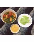 Rau cần nấu cá Trứng hấp Su su luộc