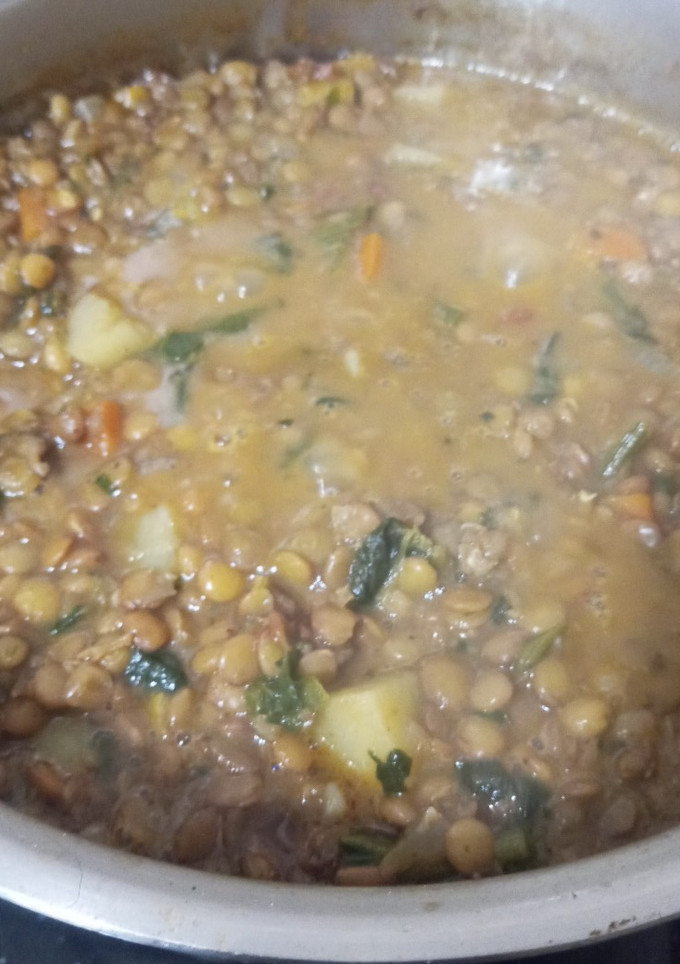 Una foto de Guiso de lentejas al curry
