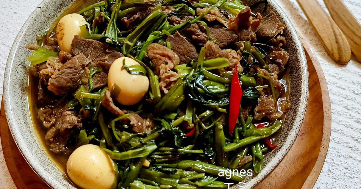 Kangkung Cah Daging Telur Puyuh
