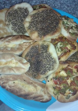 صورة لوصفة مناقيش زيت وزعتر