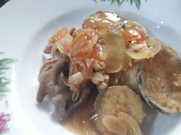 Langkah Gampang Membikin Resep Usus-Terong krispi saus tiram yang Lezat Sekali Anti Ribet, Mantap Sekali