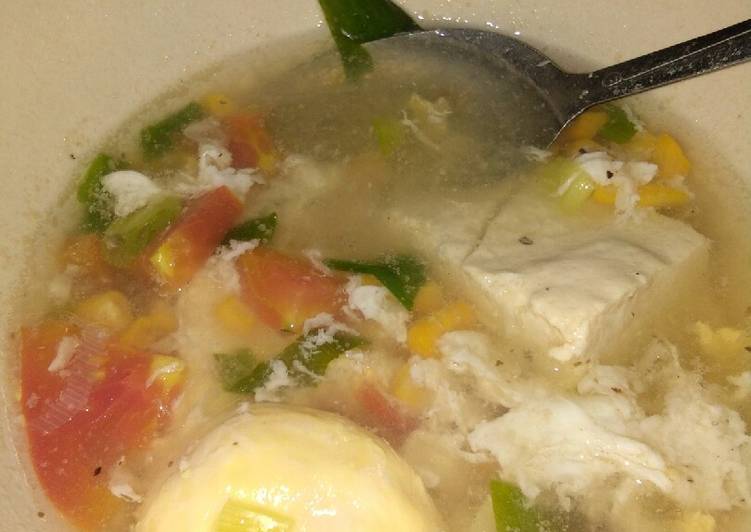 Bahan Menyiapkan Sup tahu telur, Lezat Sekali