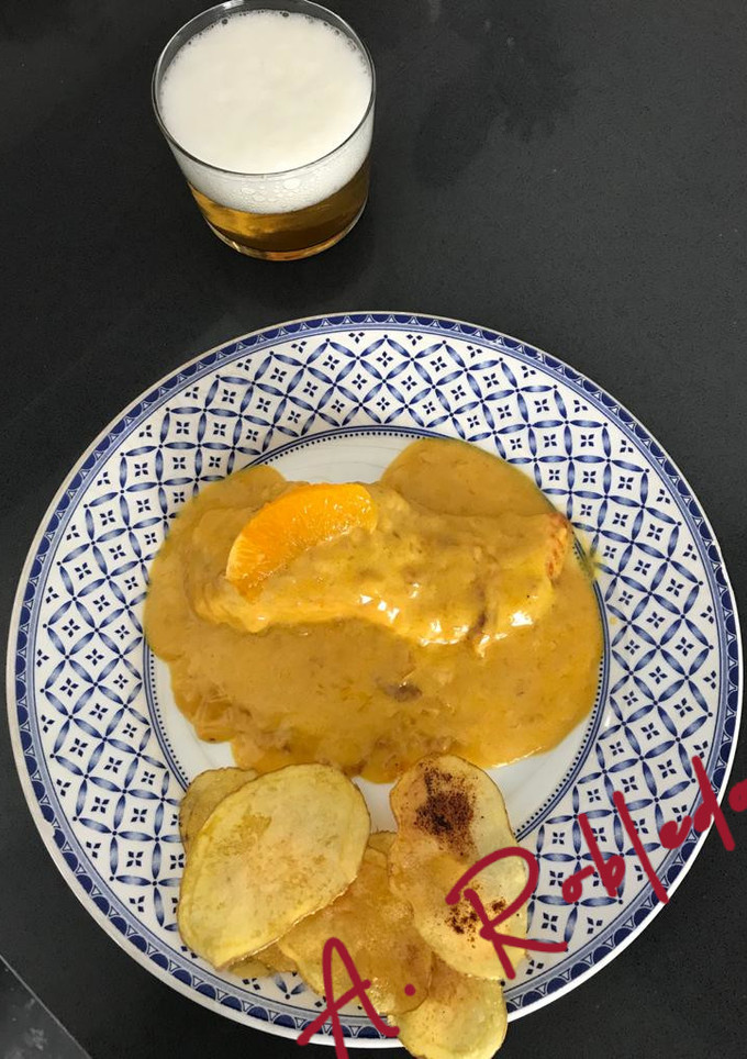 Una foto de Salmón a la naranja