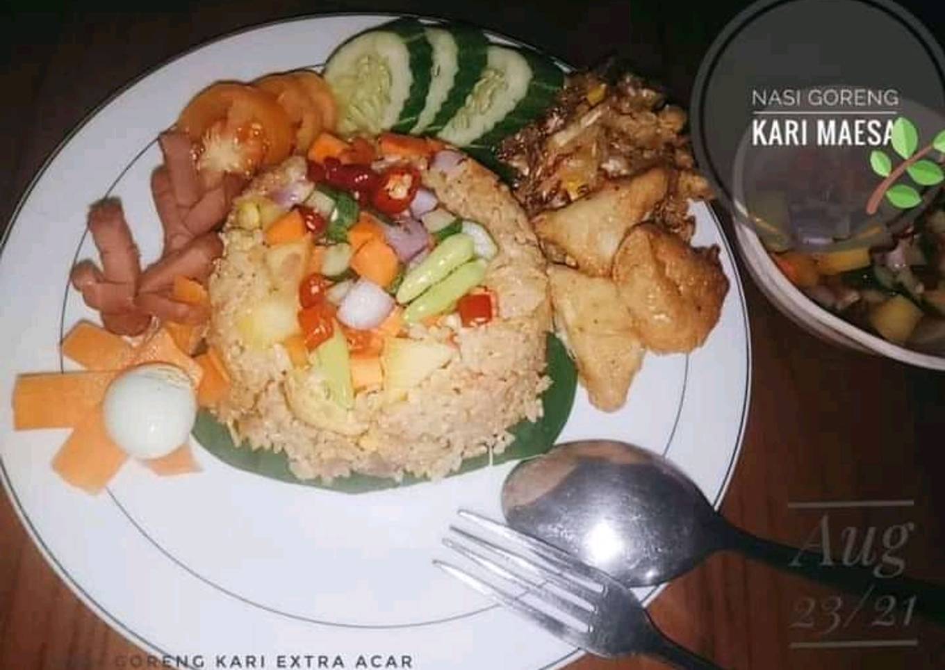 Nasi Goreng Kari Sapi (extra acar)