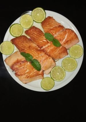 Una foto de Salmón a la plancha