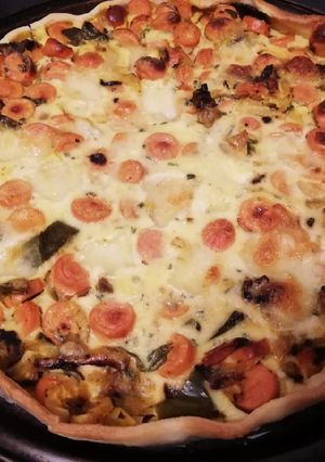 Une photo de Quiche saucisse et légumes