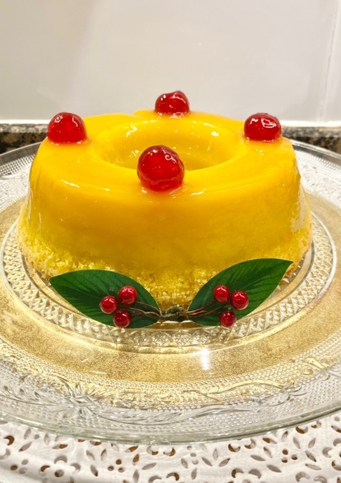Una foto de Pastel tocino de cielo y coco