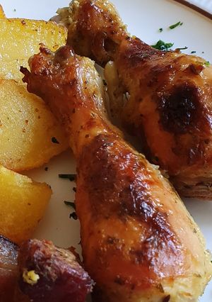 O poză a rețetei Pulpe de pui la cuptor, marinate cu iaurt grecesc.