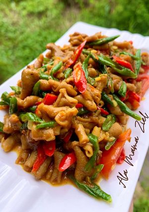 Foto resep Tumis Usus Pedas Kacang Panjang