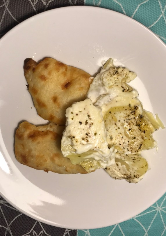 Una foto de Patatas panadera con nata ligera