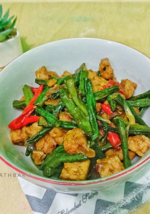 Foto resep Tumis kacang panjang dan tempe