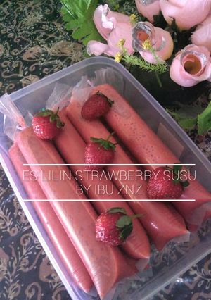Foto resep Es Lilin Strawberry Susu