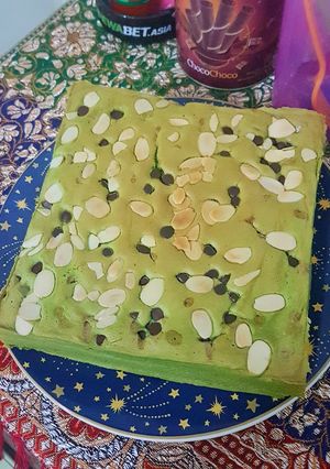 Foto resep Bolu Pandan Lembut Choco Chips n Almonds